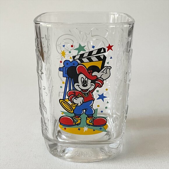 Disney Mickey Mouse Glass Cup 2000 Vintage Collectible McDonald’s 3D France - Picture 1 of 8